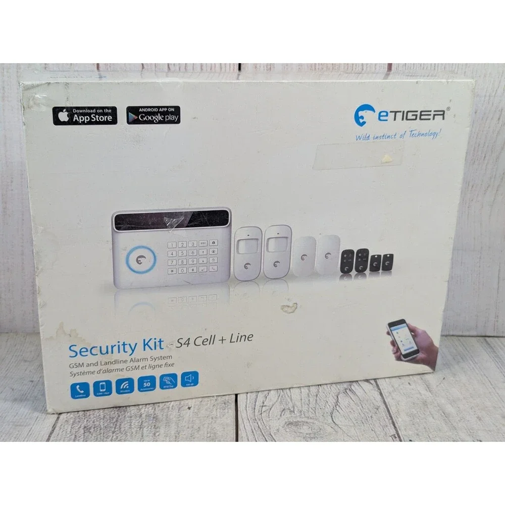 Etiger S4 433MHz Wireless Auto-dial GSM Alarm Security System Kit APP Remote LF